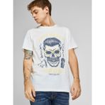 Jack & Jones Erkek Baskılı Tişört 12205684 - XXL - Beyaz