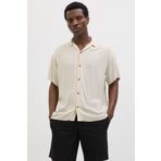 Jack & Jones Erkek Bej Uzun Kollu Gömlek XL Beden JJEJEFF SOLID RESORT SHIR Modeli