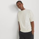 Jack & Jones Erkek Bisiklet Yaka Triko Tisört - Bradfort - 00-Beyaz - XL