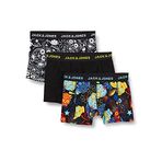 JACK & JONES Erkek boxer şort. Black/Detail:black - Blazing Yellow M