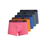 JACK & JONES Erkek boxer şort, Victoria Blue/Paket: Hot Pink - Sea Pine - Trabzon hurması turuncu - Vintage çivit mavisi, XL