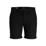 JACK & JONES Erkek Chino Şort Connor AKM 21, Siyah 2, S