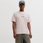 Jack & Jones Erkek Çizgili Nakis Islemeli Tisört - Norrebro - 023-Kırmızı