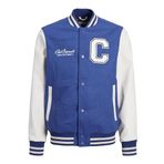 JACK & JONES Erkek Çocuk Jorcollege Wool Blend Bomber Jacket Jnr Dış Giyim, True Blue, 16 yaş