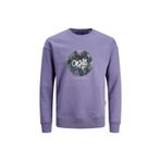 Jack & Jones Erkek Çocuk Sweatshırt JORSILVERLAKE SWEAT CREW NECK JNR, 7-10 Yaş, 5003088686, Mor, erkek-çocuk