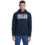 Jack & Jones erkek corp logo sweat hood classic kapüşonlu sweatshirt basic sweater, Mavi, M