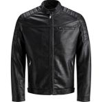 Jack & Jones Erkek Deri Ceket Rocky Ket Noos - M - Siyah