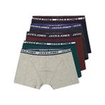 Jack & Jones Erkek Düz Desenli 5'li Boxer Dokuma Paça Tipi ile Rahat Kullanım - Çok Renkli