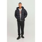 Jack & Jones Erkek Elements Pu Puffer Mont - 2XL - Siyah