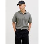 Jack Jones Erkek Fermuar Detaylı Polo Yaka Tişört 12279177 - Gri - 2XL