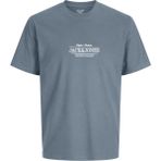 Jack & Jones Erkek Gögüs Baskili Bisiklet Yaka Kisa Kollu Tisört - Cassis - 003-Mavi - XL