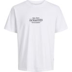Jack & Jones Erkek Gögüs Baskili Bisiklet Yaka Kisa Kollu Tisört - Cassis - Beyaz - XL