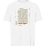 Jack & Jones Erkek Göğüs Baskılı Tişört - City - M - Beyaz