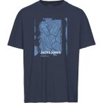 Jack & Jones Erkek Göğüs Baskılı Tişört - City - M - Lacivert