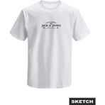 Jack & Jones Erkek Gögüs Logo Baskili Tisört- Blakevin - 0-Beyaz - XL