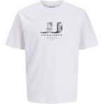 Jack & Jones Erkek Gögüs Logo Baskili Tisört- Dust - XL - Beyaz
