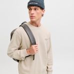 Jack & Jones Erkek Gögüs Minimal Logo Baskili Sweatshirt - Archive - 02S-Bej