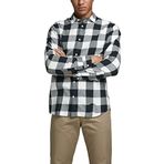 JACK & JONES Erkek Gömlek Gingham Karo, Fısıltı beyaz, M