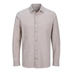JACK & JONES Erkek Gömlek JJESUMMER SHIRT LS SN, Crockery, XXL