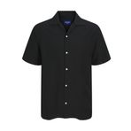 JACK & JONES Erkek Gömlek JORCABANA VARENNA SLUB SHIRT SS, Black, XXL