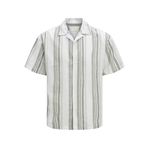 JACK & JONES Erkek Gömlek JPRCCSUMMER STRIPE RESORT S/S SHIRT SN, Vetiver, S
