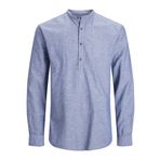 JACK & JONES Erkek Gömlek Yarım Düğmeli, Faded Denim, M