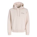 JACK & JONES Erkek Hoodie JJYUKI ÖN Sweat Hoodie, Moonbeam, L