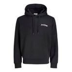 JACK & JONES Erkek Hoodie JJYUKI ÖN Sweat Hoodie, Siyah, M