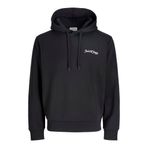 JACK & JONES Erkek Hoodie JJYUKI ÖN Sweat Hoodie, Siyah, XXL