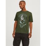 Jack Jones Erkek Iskelet Baskılı Tişört 12256782 - Yeşil