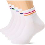 Jack & Jones Erkek JACBENJAMIN SHORT TENNIS SOCKS 5 PACK Çorap, Beyaz, Tek Beden