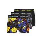 JACK & JONES Erkek JACSUGAR SKULL TRUNKS 3 PACK. NOOS Boxer, Black Detail:Black - Blazing yellow, L