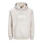 JACK & JONES Erkek Jcoaero Front Print Sweat Hood kapüşonlu kazak, Moonbeam, S
