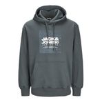 JACK & JONES Erkek Jcoaero Front Print Sweat Hood kapüşonlu kazak, Şehirli şık, S
