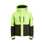 Jack & Jones Erkek Jcoalpıne Kapüşonlu Su Geçirmez Softshell Mont Neon Yeşil 12241637