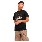 JACK & JONES Erkek Jcohunt Tee Ss Crew Neck T-Shirt, Siyah, S