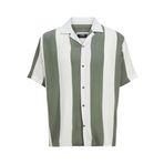 JACK & JONES Erkek Jcojeff AOP Resort Shirt Ss Relax kısa kollu gömlek, Agave Green/Stripes:stripe, L
