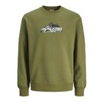 JACK & JONES Erkek Jcomountain Logo Sweat Crew Neck Sweatshirt, Cypress, S