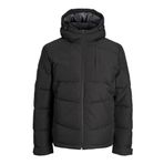 Jack & Jones Erkek JCOOTIS DETACHABLE HOOD PUFFER SMU Mont, Siyah, XL