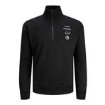 JACK & JONES Erkek JCOREFLECT SWEAT HALF ZIP HIGH NECK Sweatshirt, Black, L
