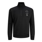 JACK & JONES Erkek JCOREFLECT SWEAT HALF ZIP HIGH NECK Sweatshirt, Black, XL