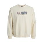 JACK & JONES Erkek Jcotier Print Sweat Crew Neck, Tatlı mısır, M