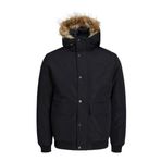 Jack & Jones Erkek Jjchamp Kapüşonlu Mont 12236822 Siyah XXL