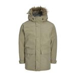 Jack & Jones Erkek JJCHAMP PARKA JACKET FAUX FUR Ceket, Açık Kahve, L