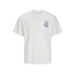 JACK & JONES Erkek Jjcharge Baskılı Tişört Ss Bisiklet Yaka, Cloud Dancer., S