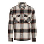 JACK & JONES Erkek Jjdarren Flannel Overshirt Ls günlük gömlek, Moonbeam, XL