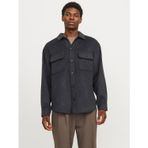 JACK & JONES Erkek Jjebradley Ollie Overshirt Ls Noos uzun kollu gömlek, Siyah, XL