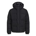 JACK & JONES Erkek Jjebradley Puffer Hood Sn Kapitone Ceket, Siyah, XL