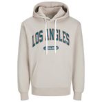 JACK & JONES Erkek Jjebradley Varsity Sweat Hood Styd kapüşonlu kazak, Moonbeam, XL