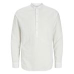 JACK & JONES Erkek Jjebreeze Yarım Placket Shirt Ls Uzun Kollu Gömlek, Beyaz, M